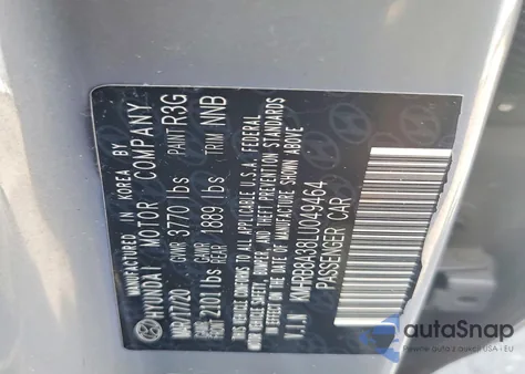 2020 Hyundai Venue Se z USA, uszkodzony, nr VIN KMHRB8A38LU049464